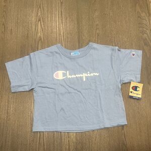 NWT Champion Light Blue Graphic Crop Top - Size XS